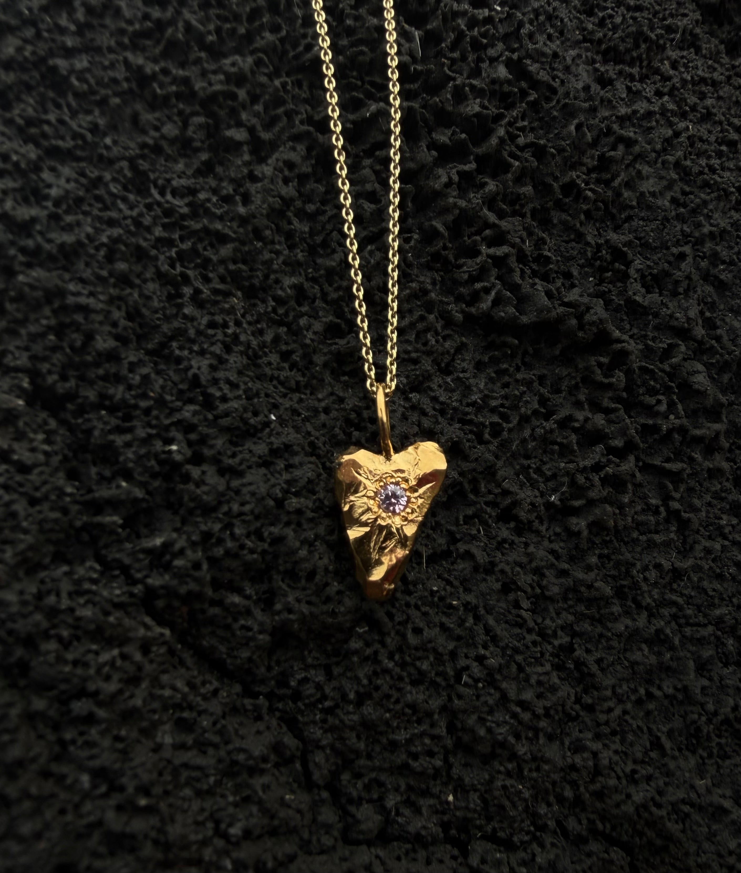 MY HEART Pendant - pink cubic zirkonia
