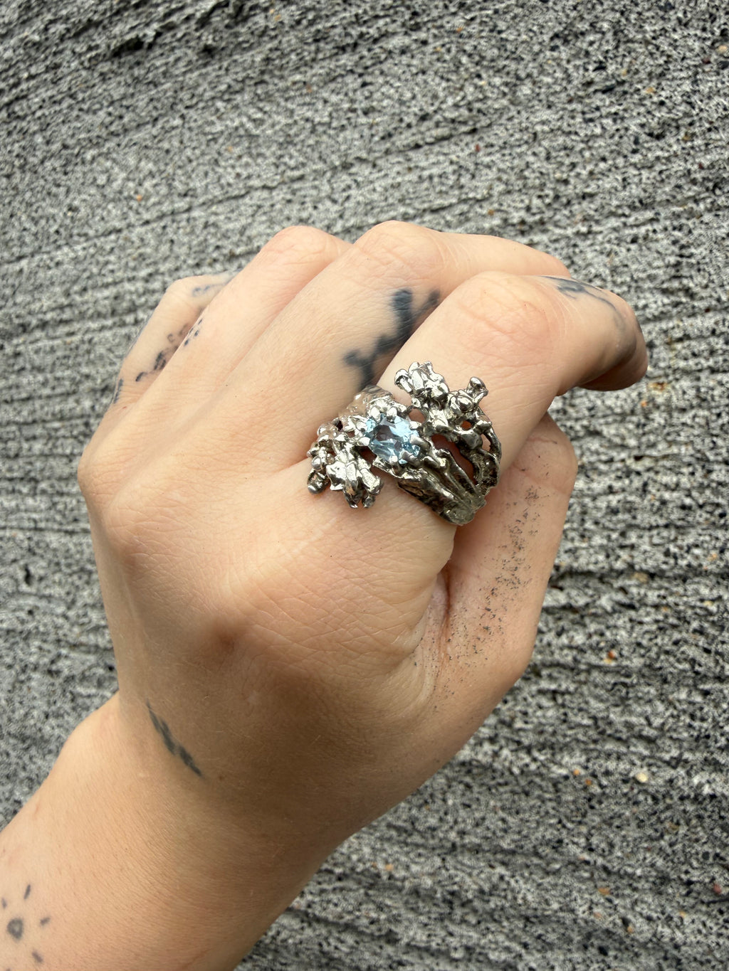 ASSA Ring one of a kind - blue topaz