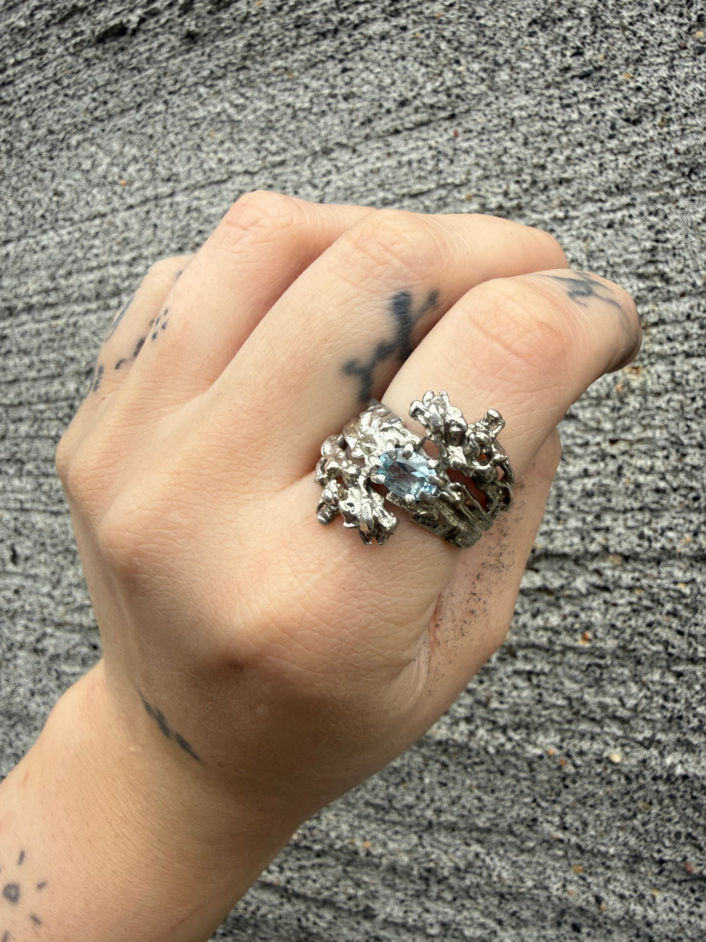 ASSA Ring one of a kind - blue topaz