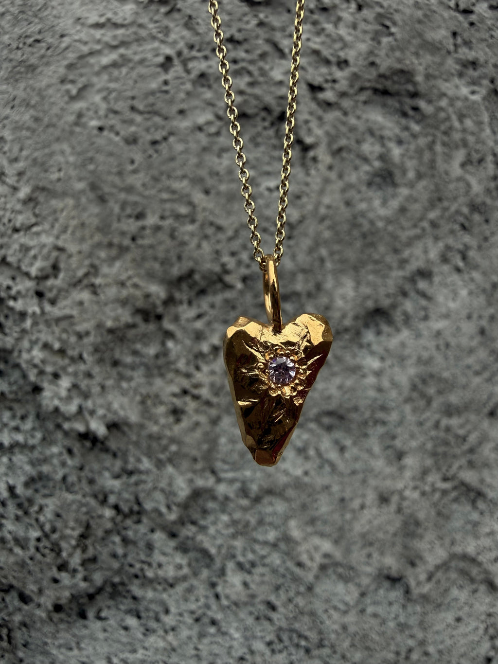 MY HEART Pendant - pink cubic zirkonia