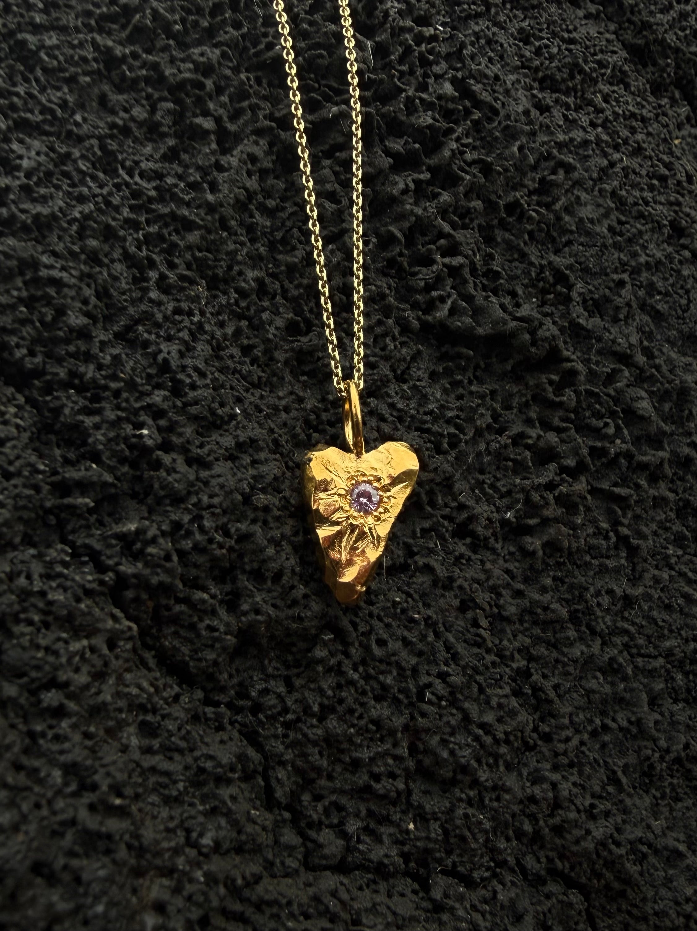 MY HEART Pendant - pink cubic zirkonia
