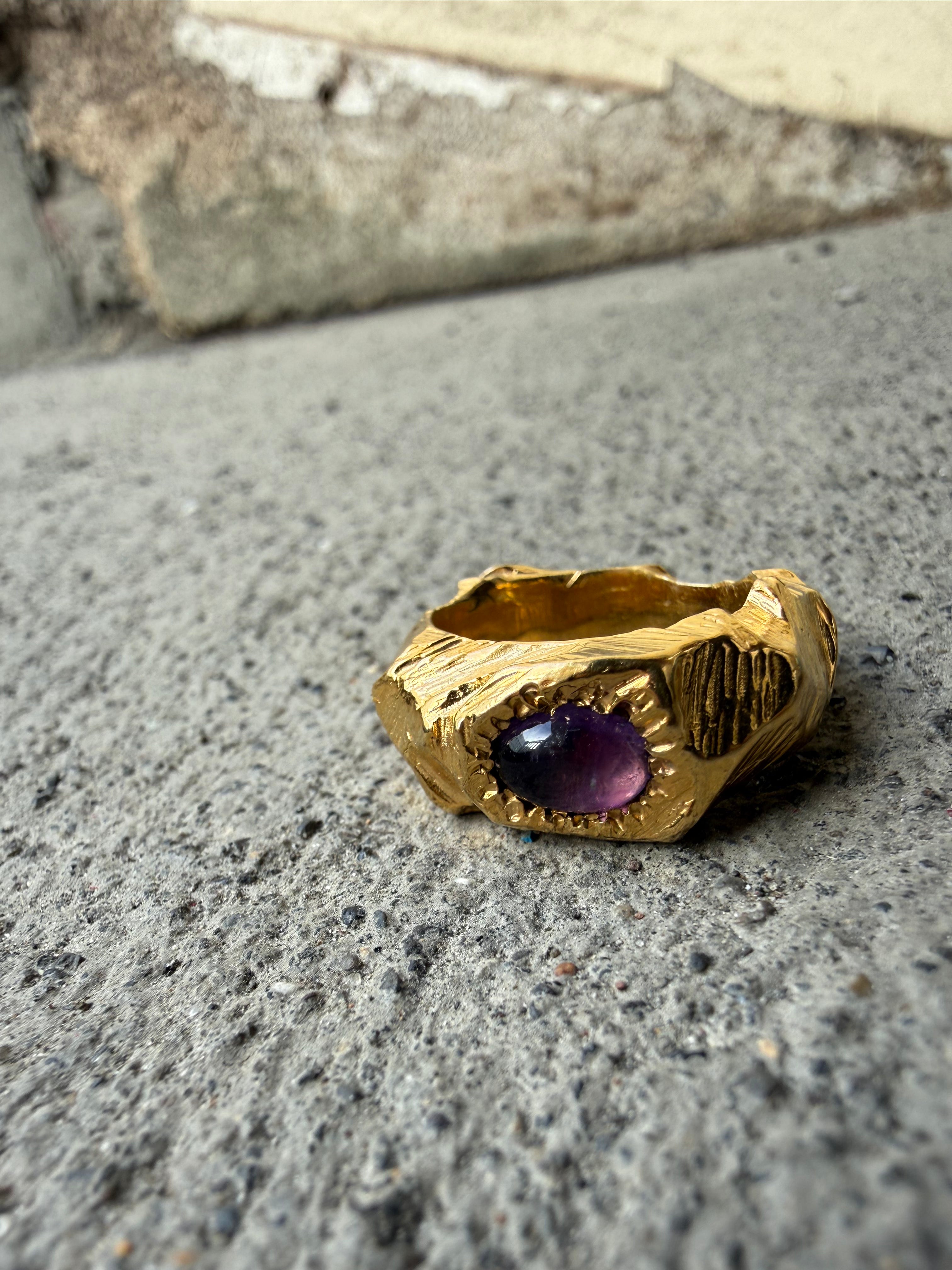 EYJA Ring GOLD PLATED Amethyst