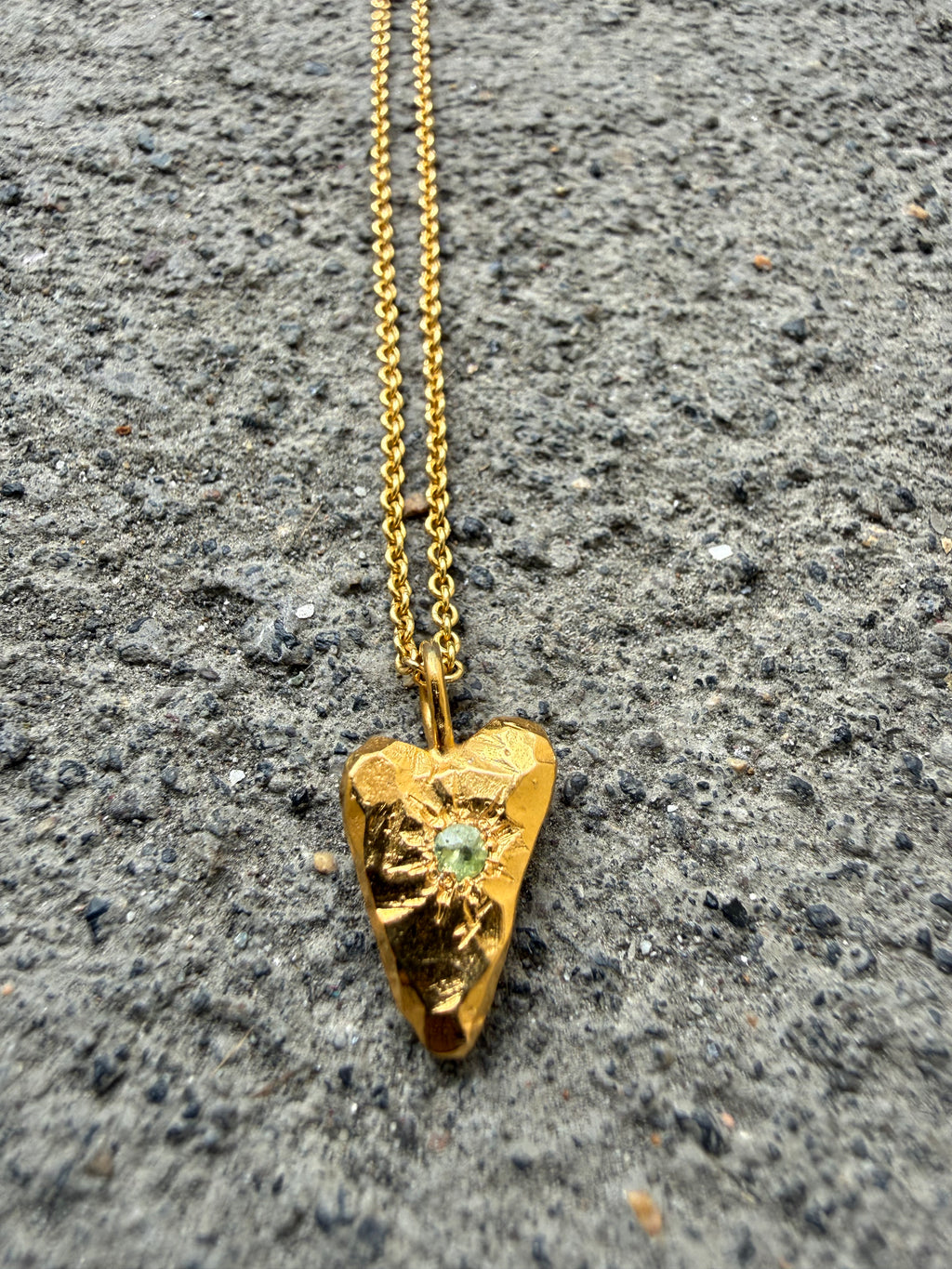 MY HEART Pendant GOLD PLATED Peridot