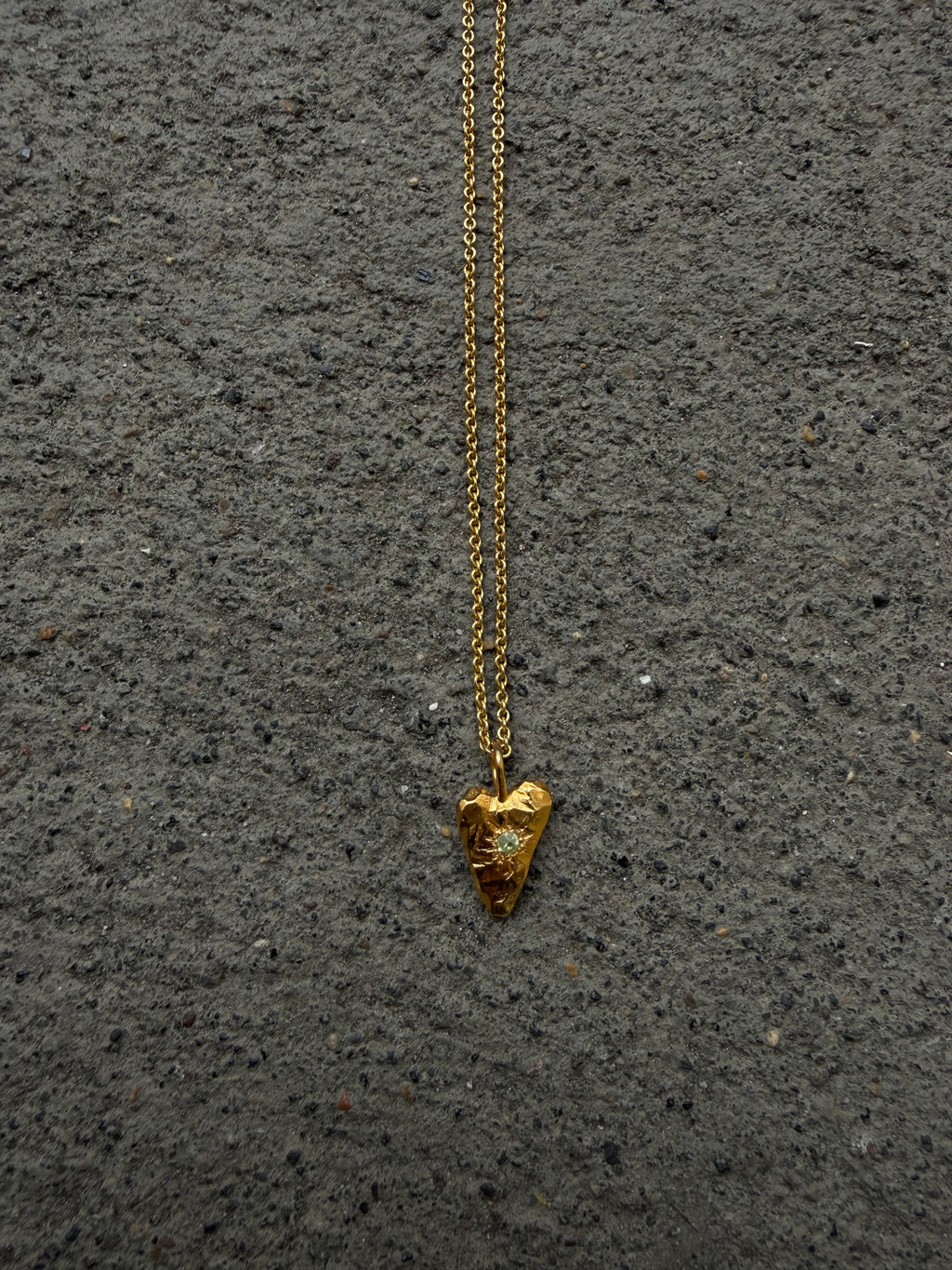 MY HEART Pendant GOLD PLATED Peridot