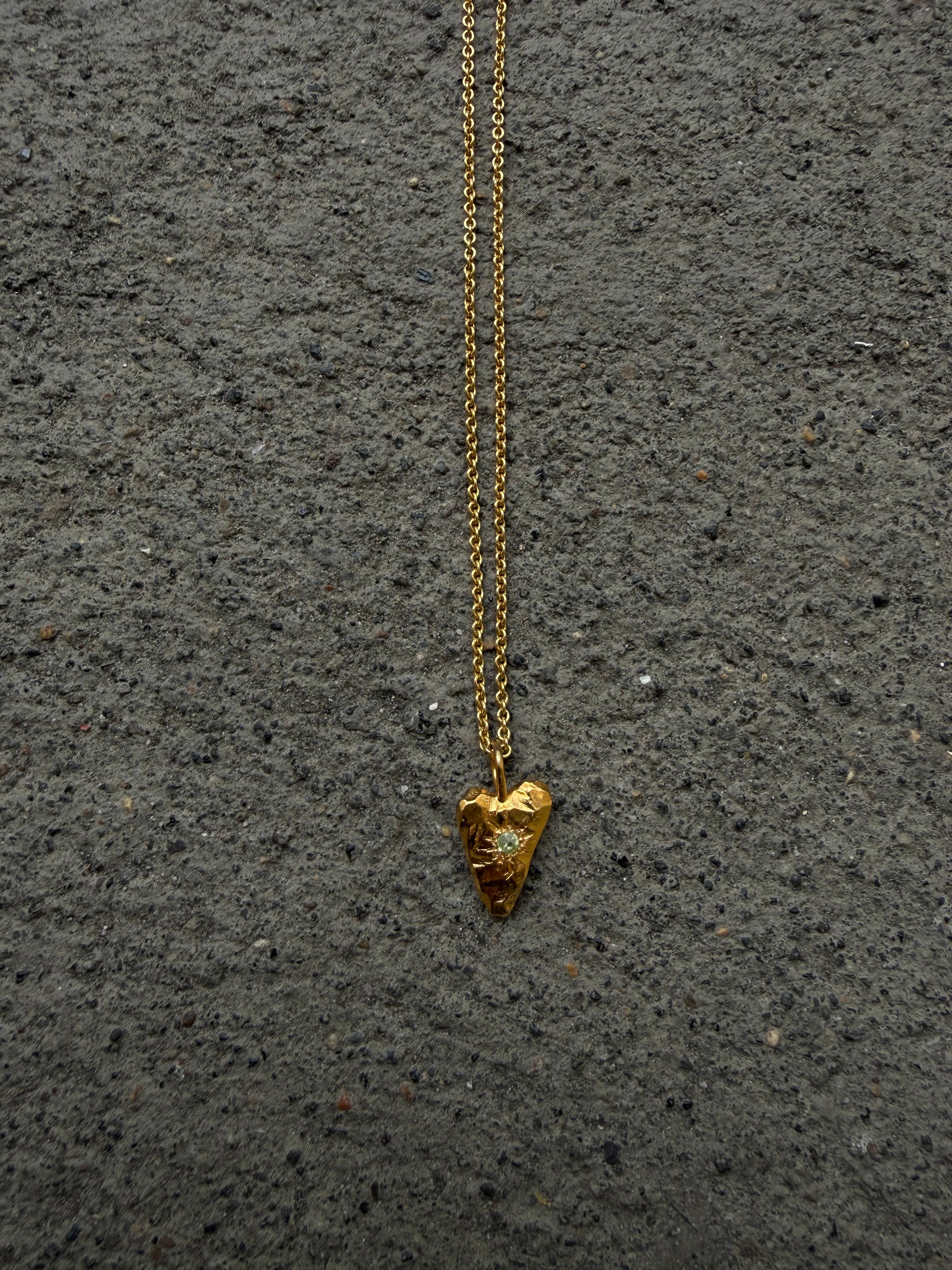 MY HEART Pendant GOLD PLATED Peridot