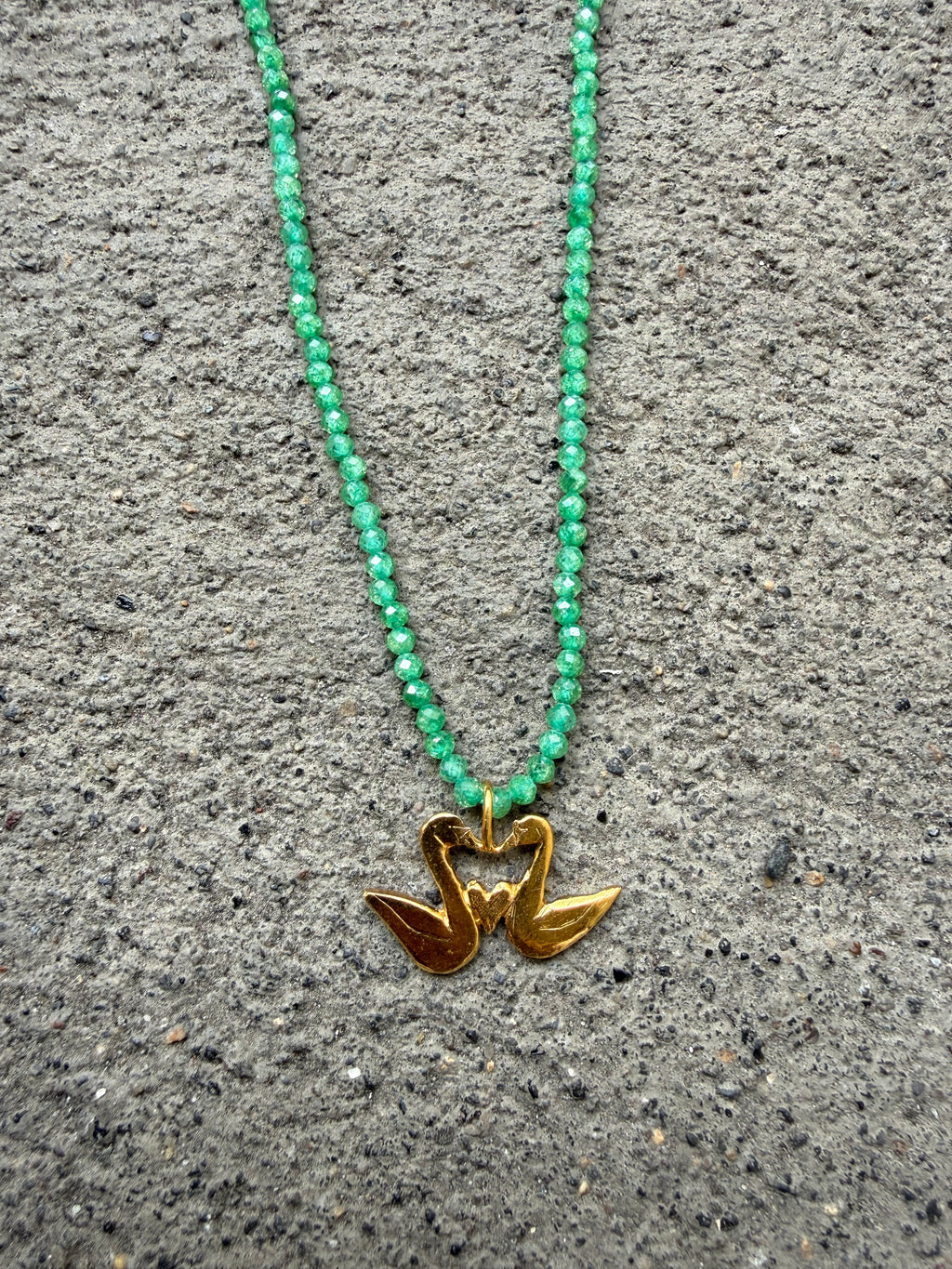 LOVE BIRDS Crystal chain GOLD PLATED