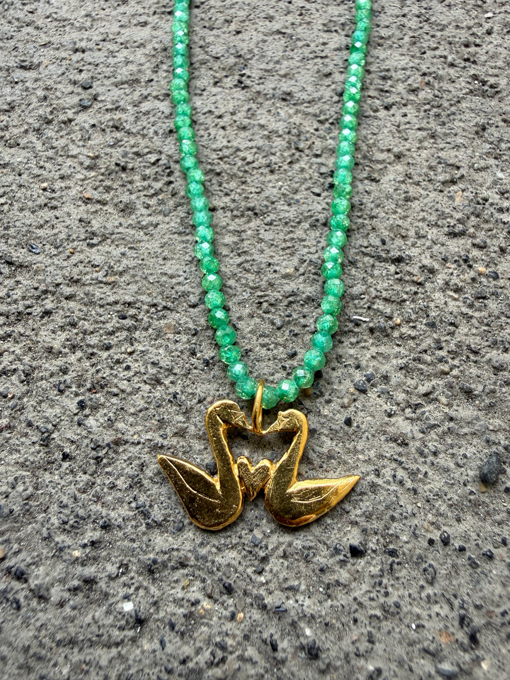 LOVE BIRDS Crystal chain GOLD PLATED