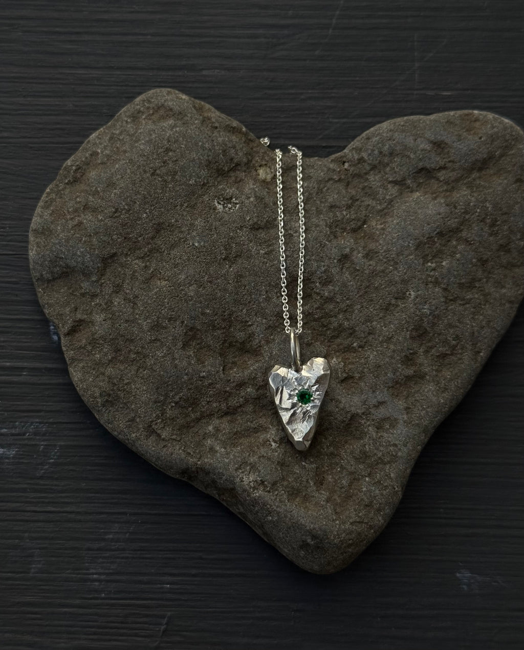 MY HEART Pendant synthetic emerald