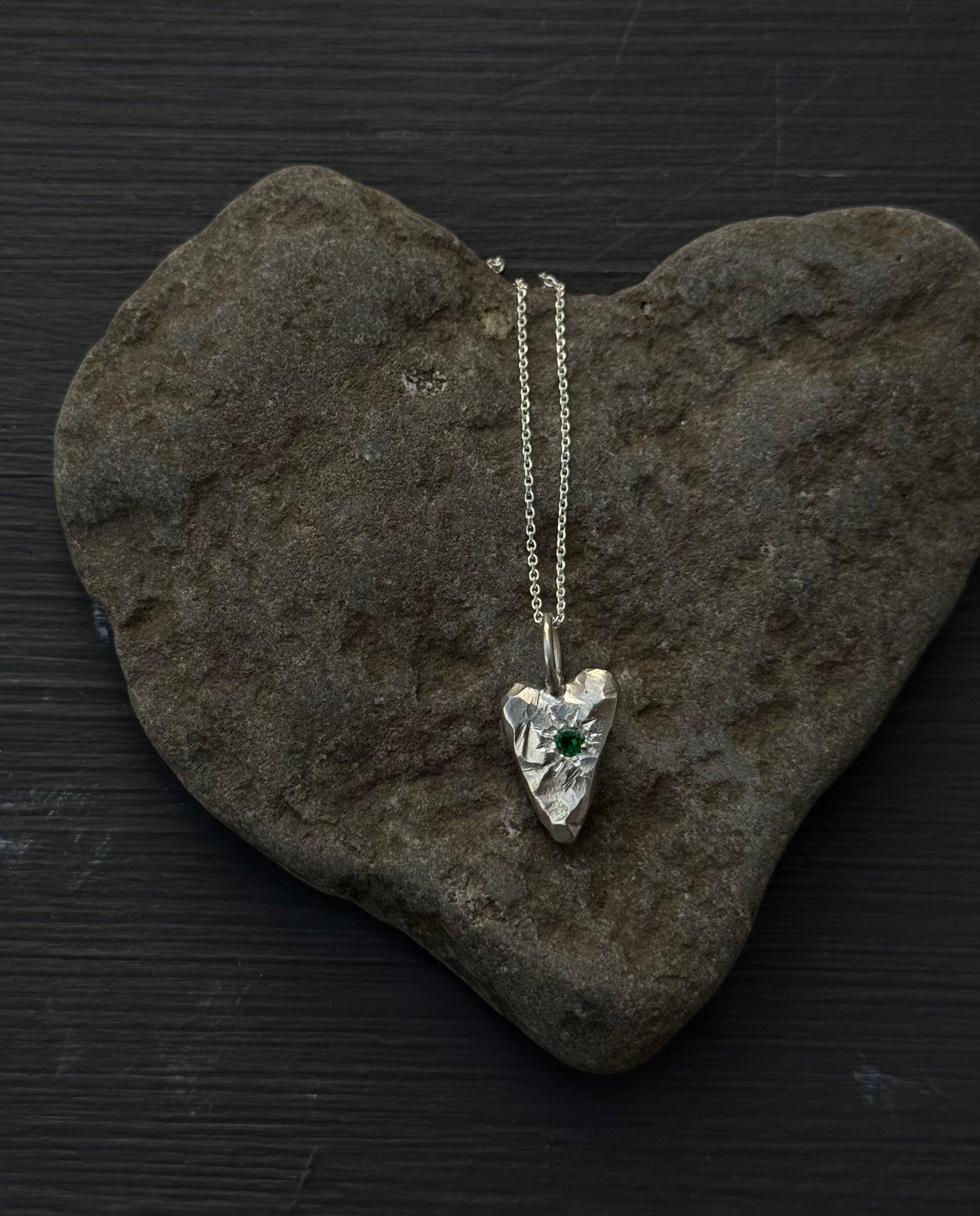 MY HEART Pendant synthetic emerald