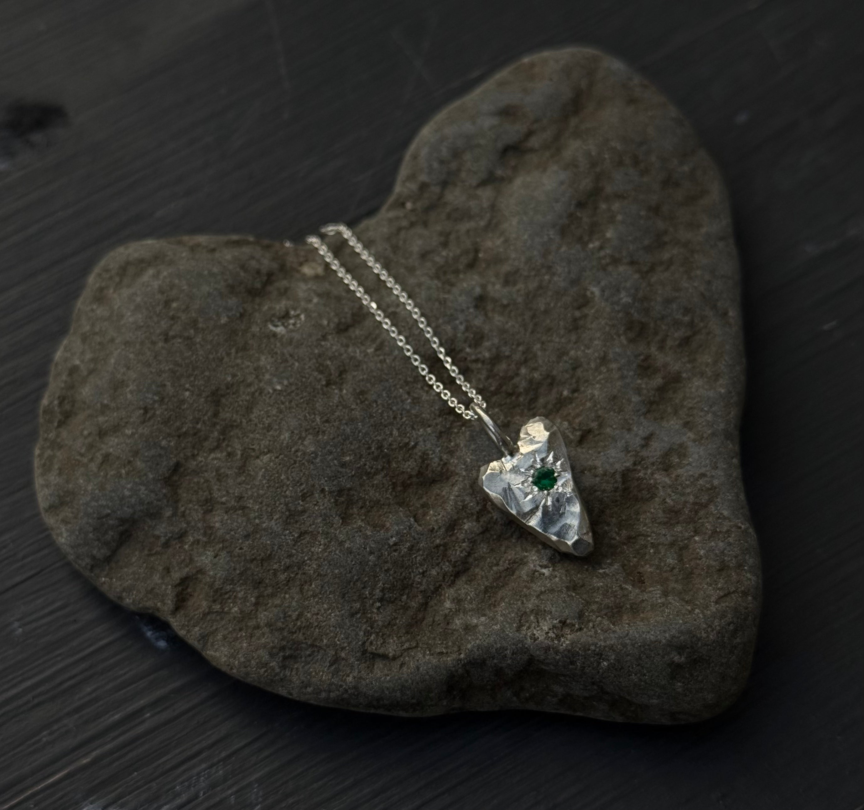 MY HEART Pendant synthetic emerald