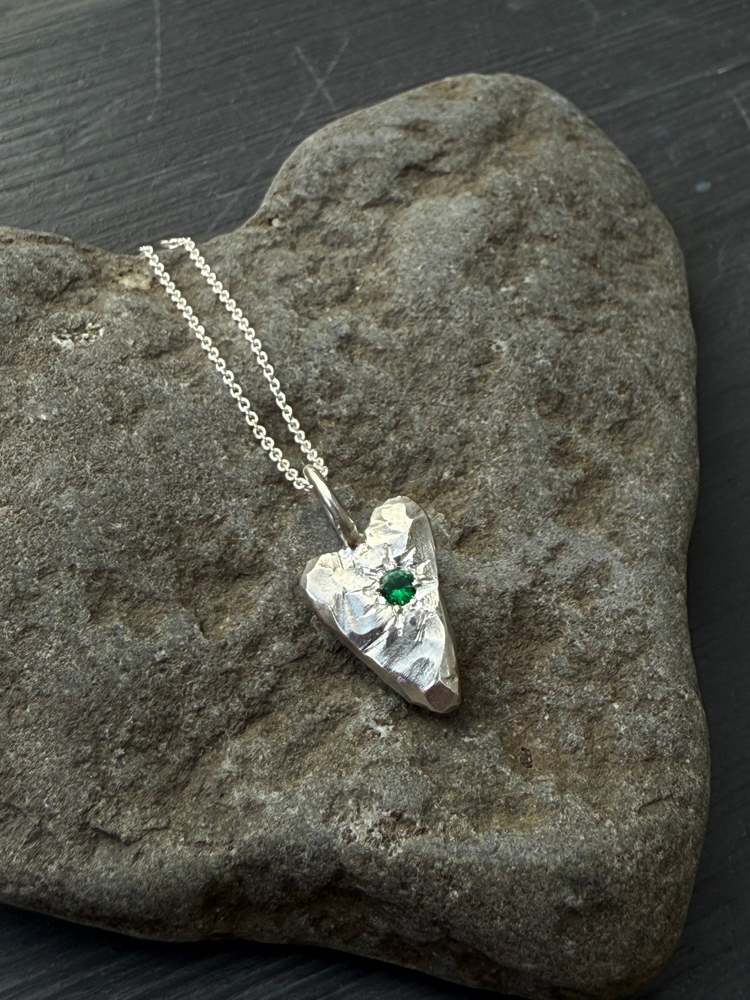 MY HEART Pendant synthetic emerald