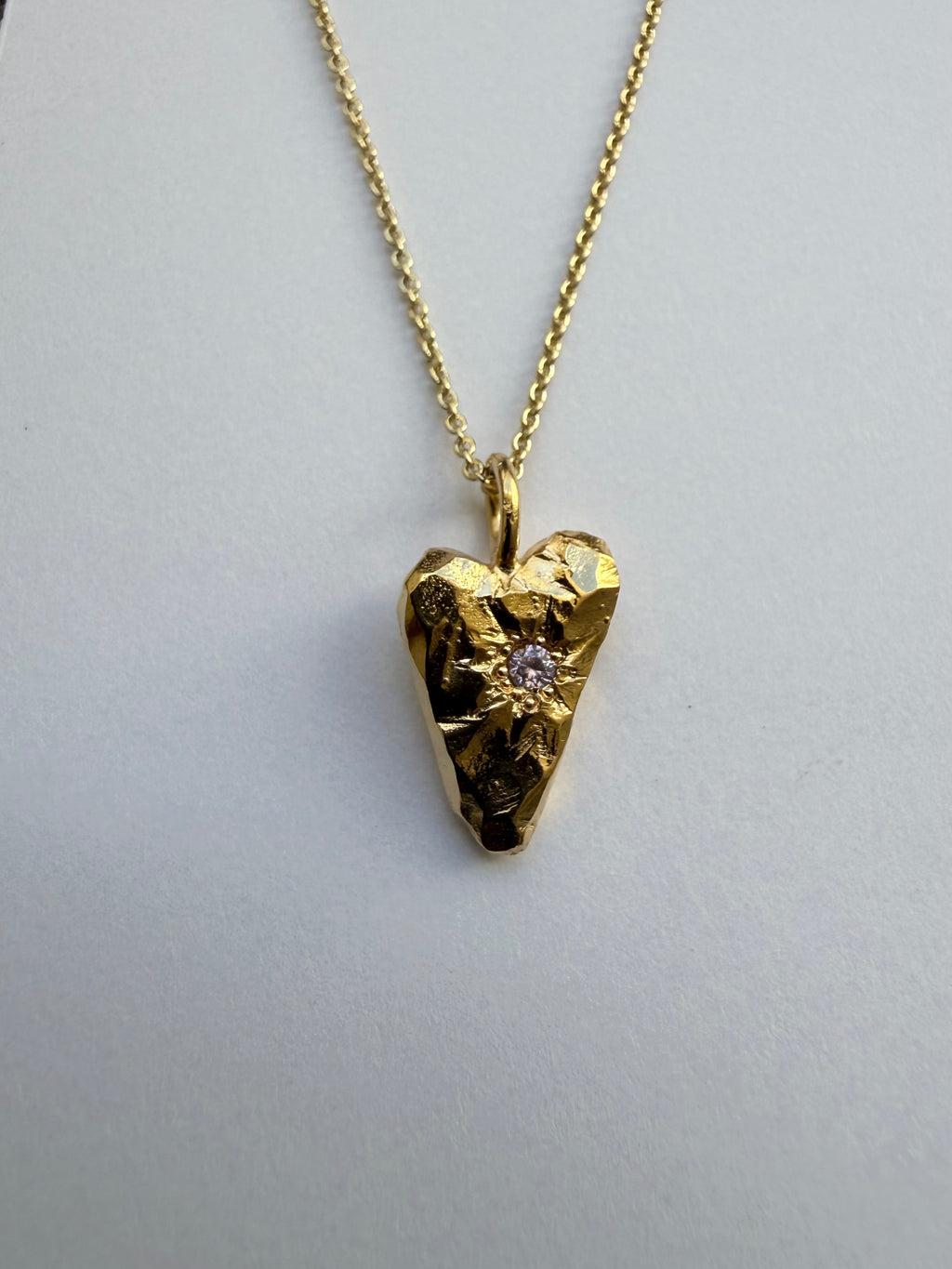 MY HEART Gold plated - Pink cubic zirconia