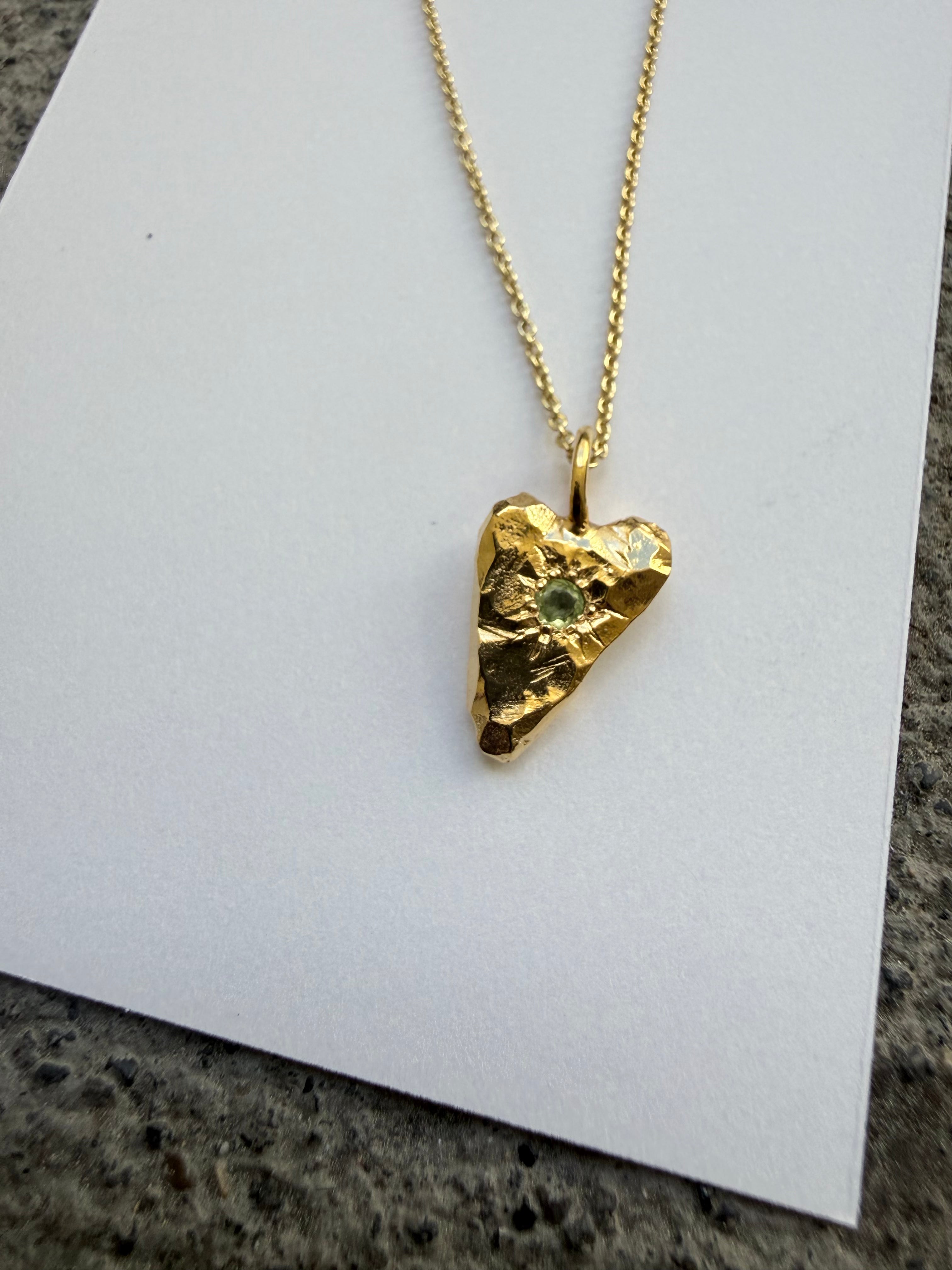 MY HEART Gold plated - Peridot
