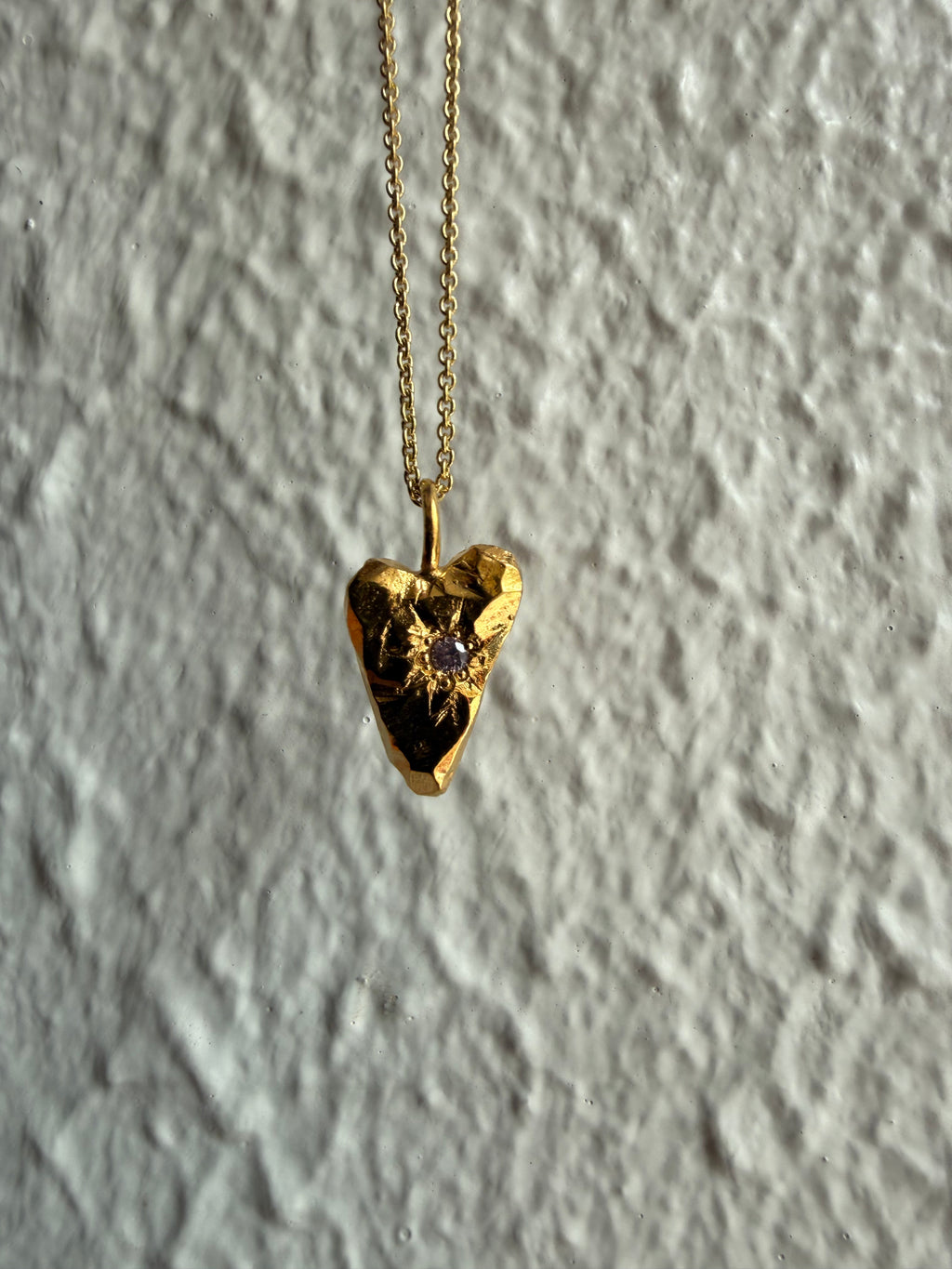 MY HEART Gold plated - Pink cubic zirconia