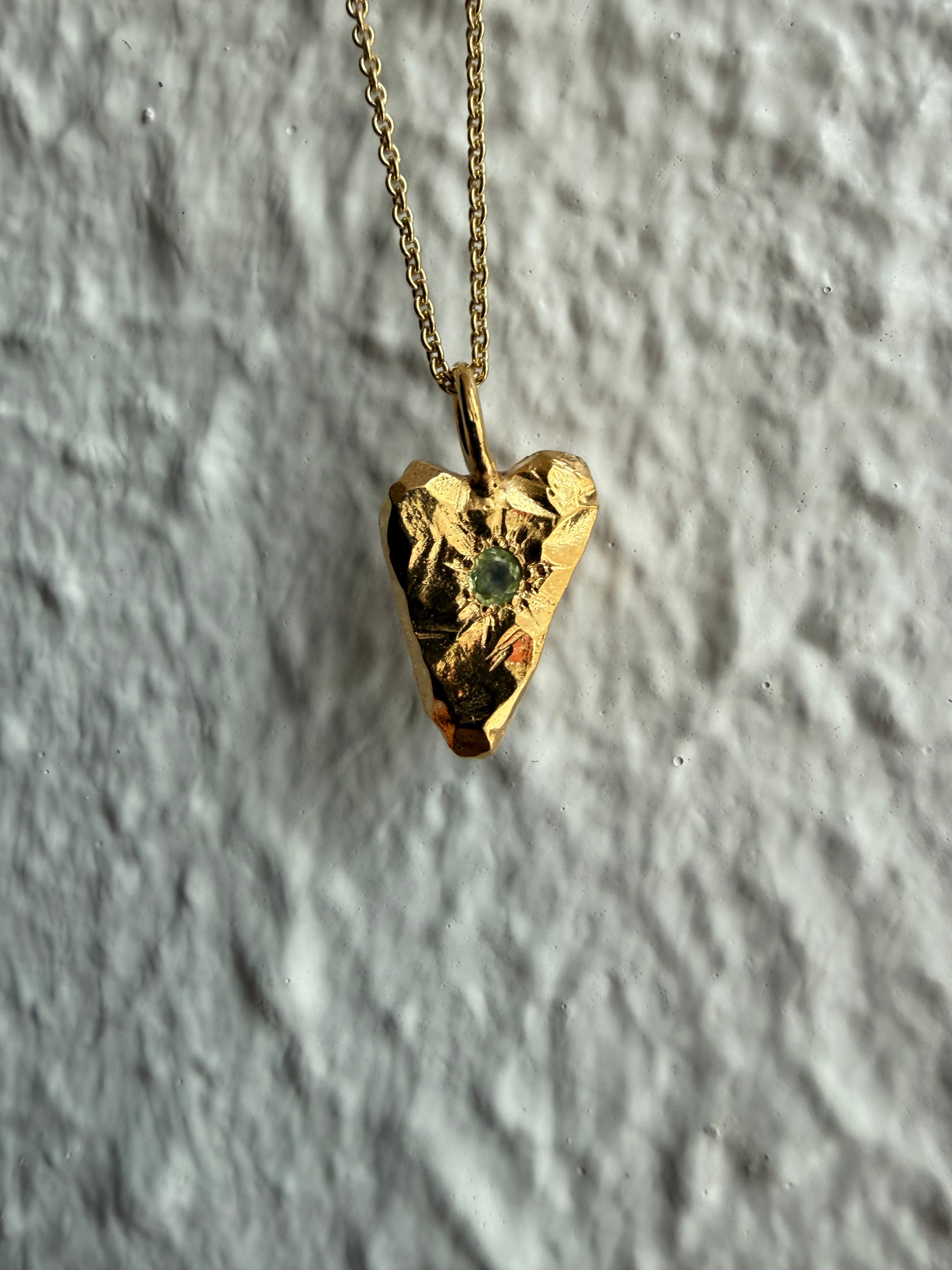 MY HEART Gold plated - Peridot