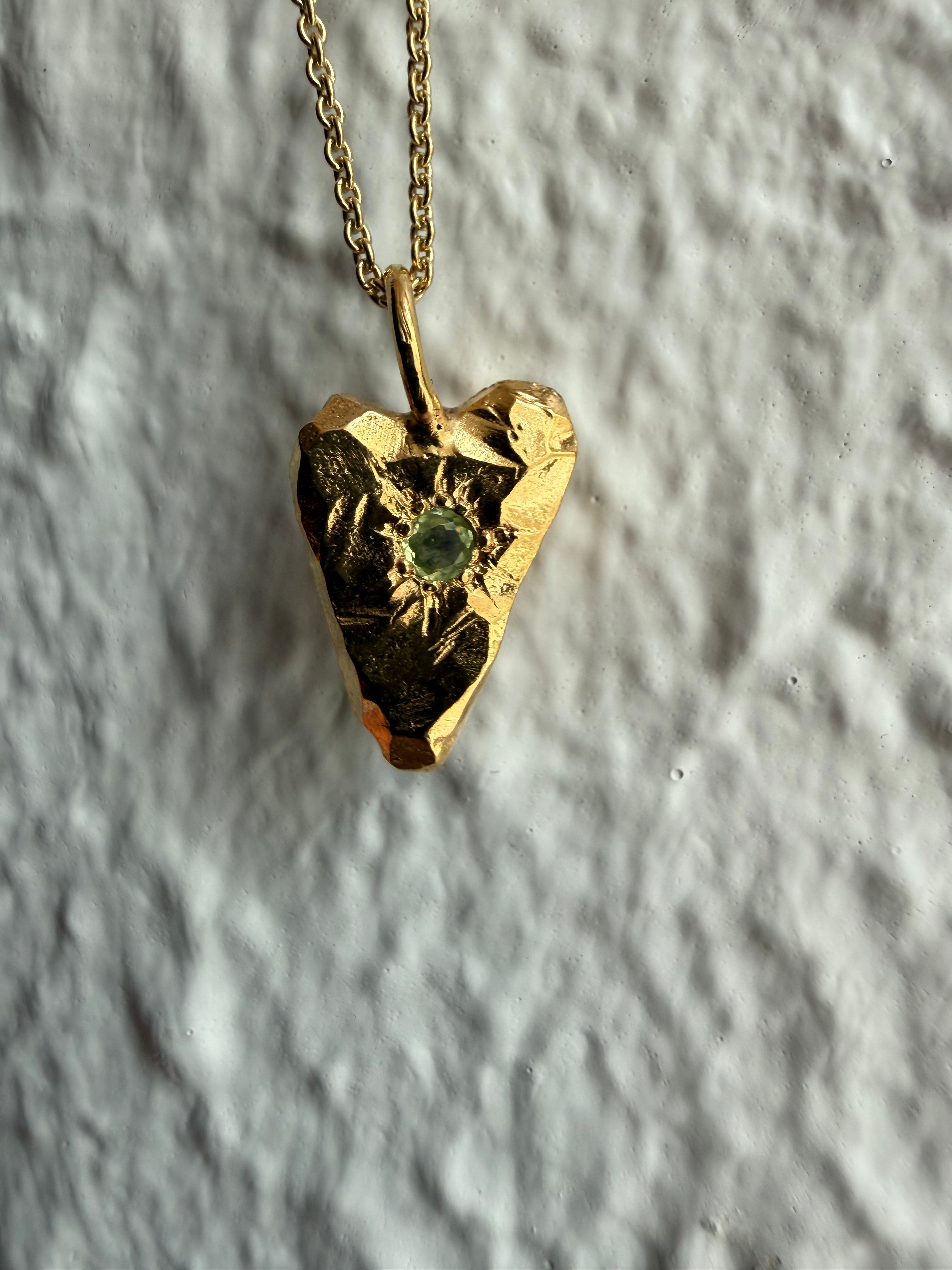 MY HEART Gold plated - Peridot