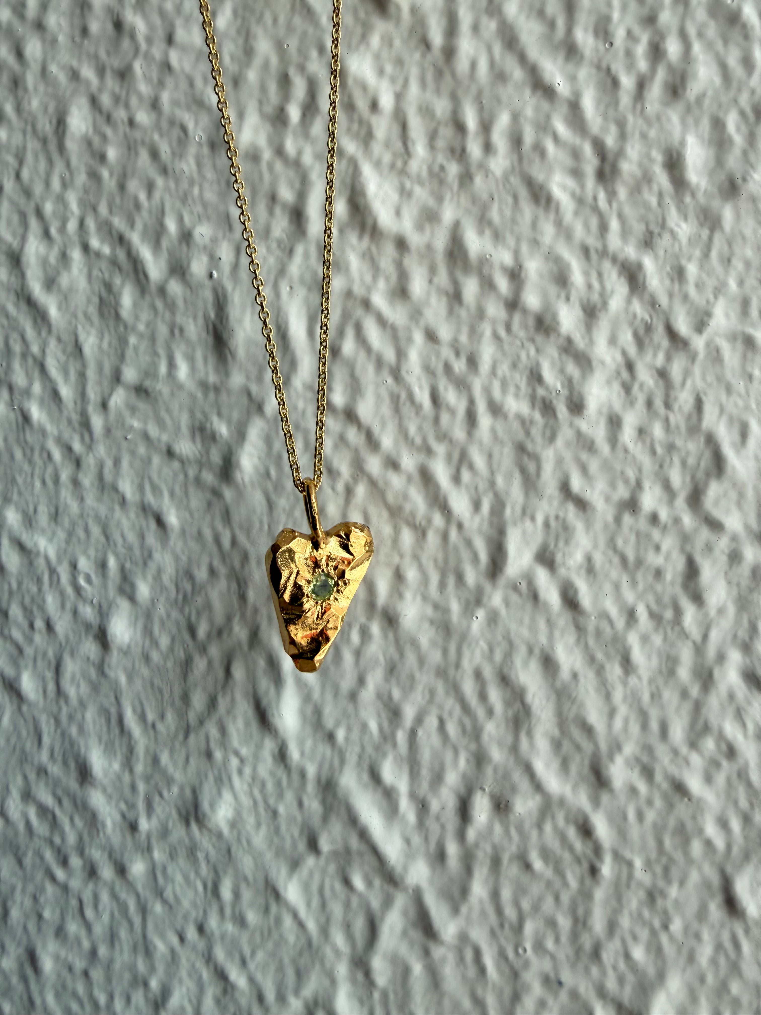 MY HEART Gold plated - Peridot