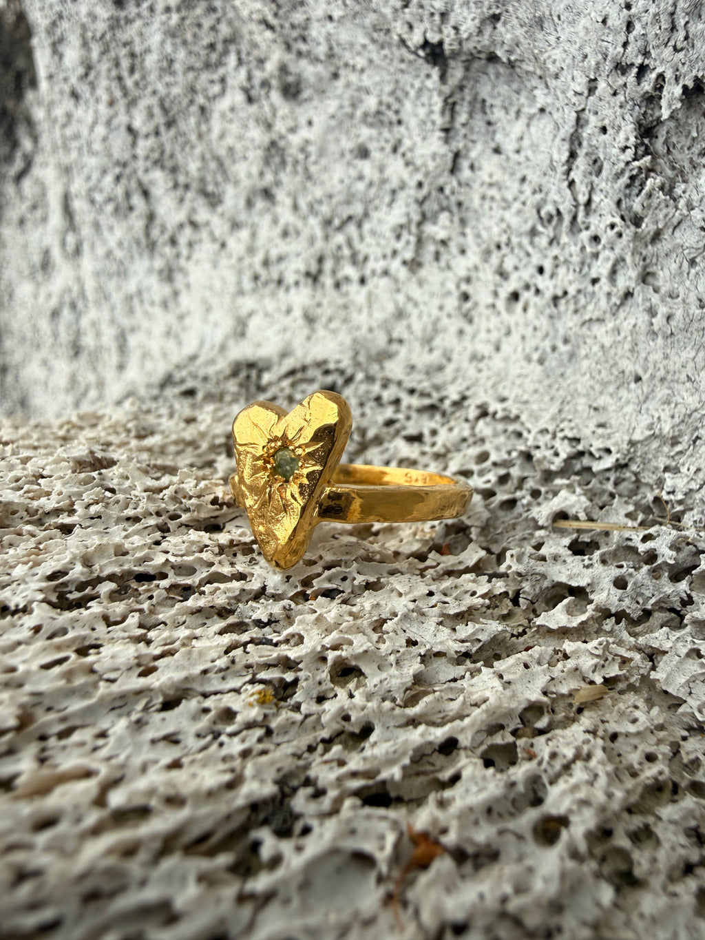 MY HEART Ring GOLD PLATED - Peridot