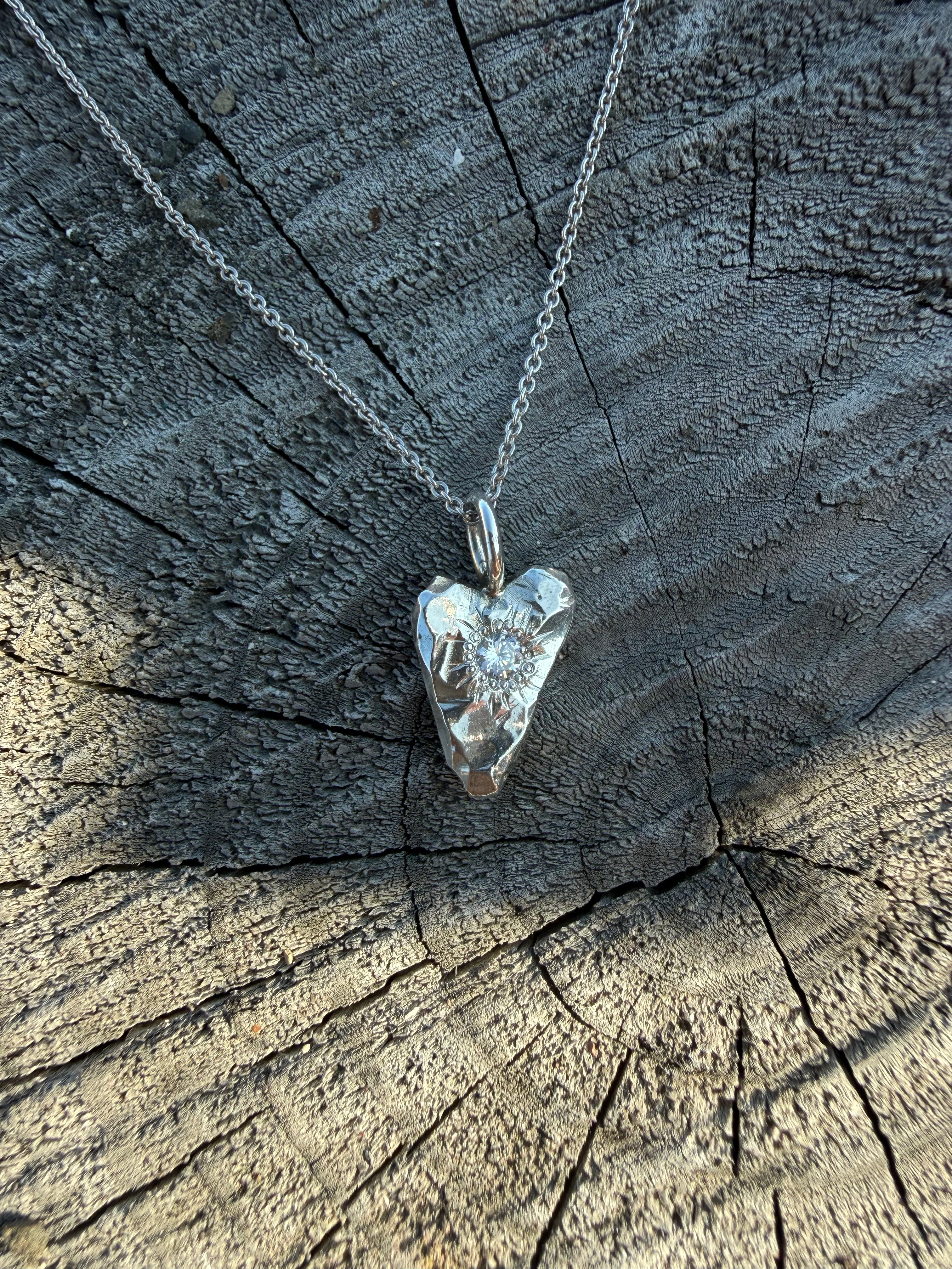 MY HEART Pendant - Clear stone