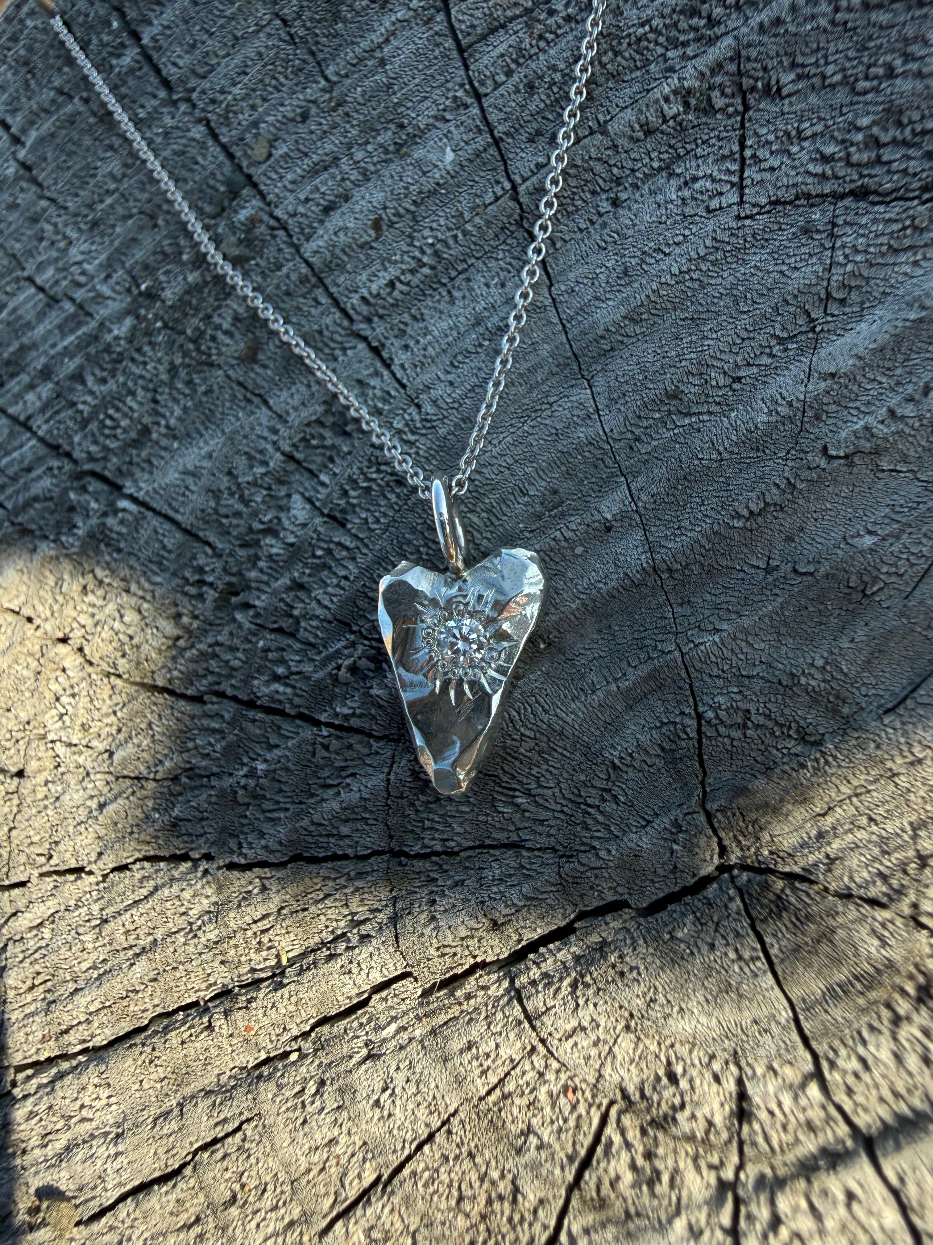 MY HEART Pendant - Clear stone